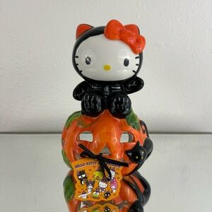 Hello Kitty Blue Sky Halloween Pumpkin Jack-O-Lantern Tea Light Candle Holder